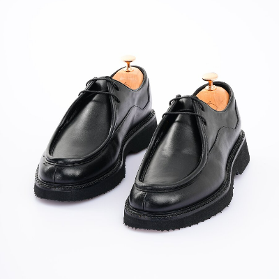 Men's Premium Spiro Alcohol Light Leather Calf Inner Lining Feta Eva Sole Shoes - Black