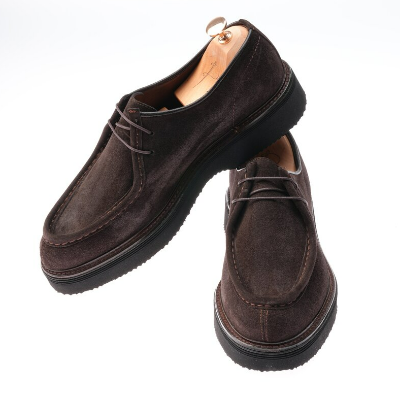 Mens Premium Suede Leather Inner Lining Calfskin Eva Sole Shoes - Bitter Brown